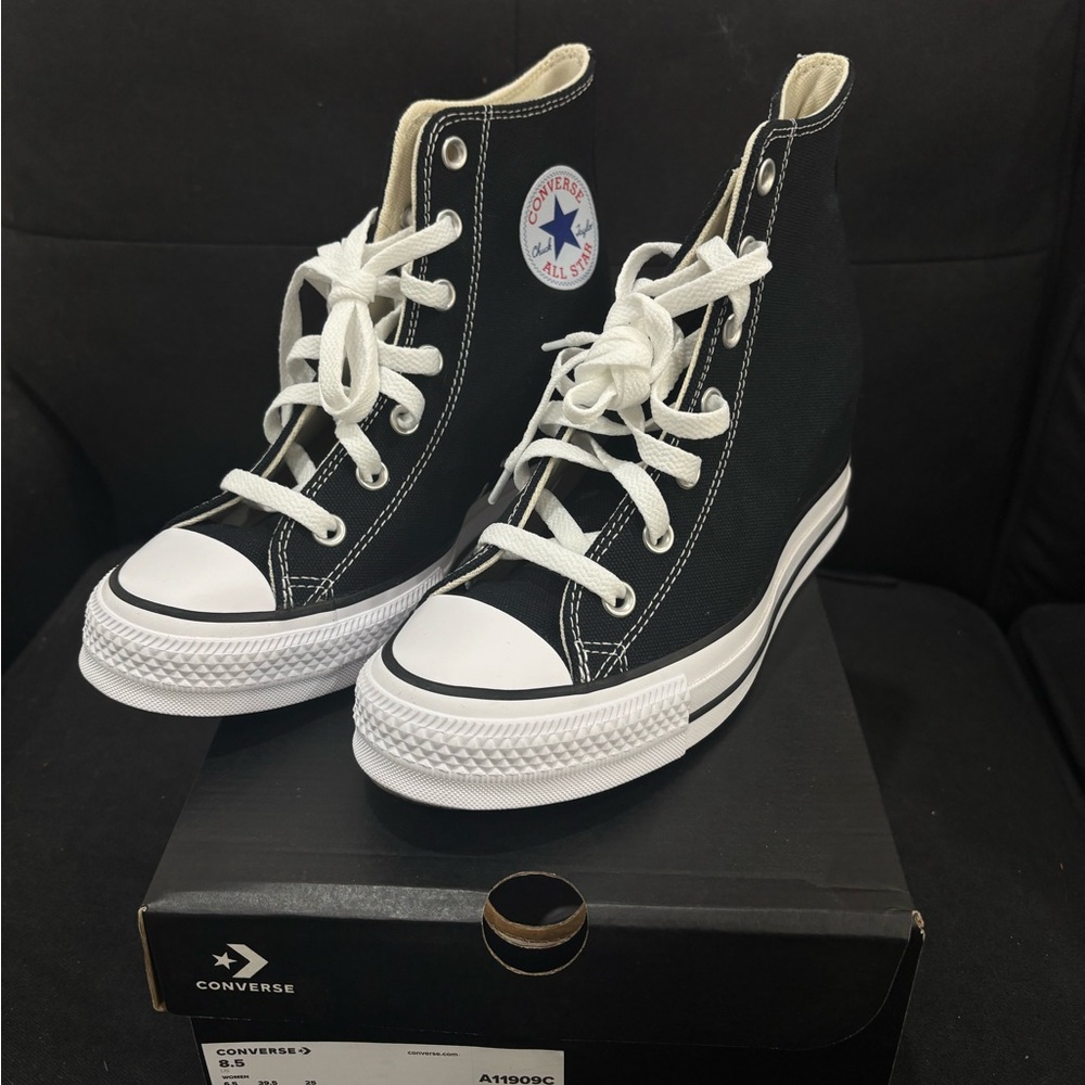 black platform high top converse